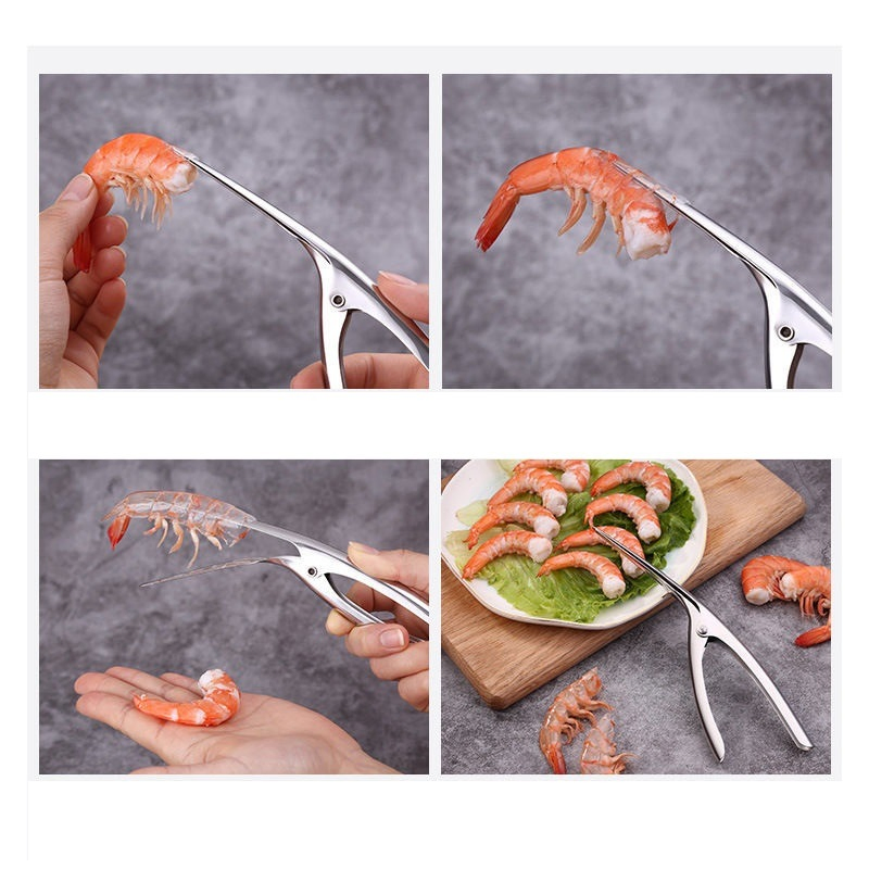 Stainless Steel Shrimp Plier Shrimp Prawn Peeler Shrimp Peeling Kitchen Tool Shrimp Peeling Deveining Opener Tool Plier Bl17163