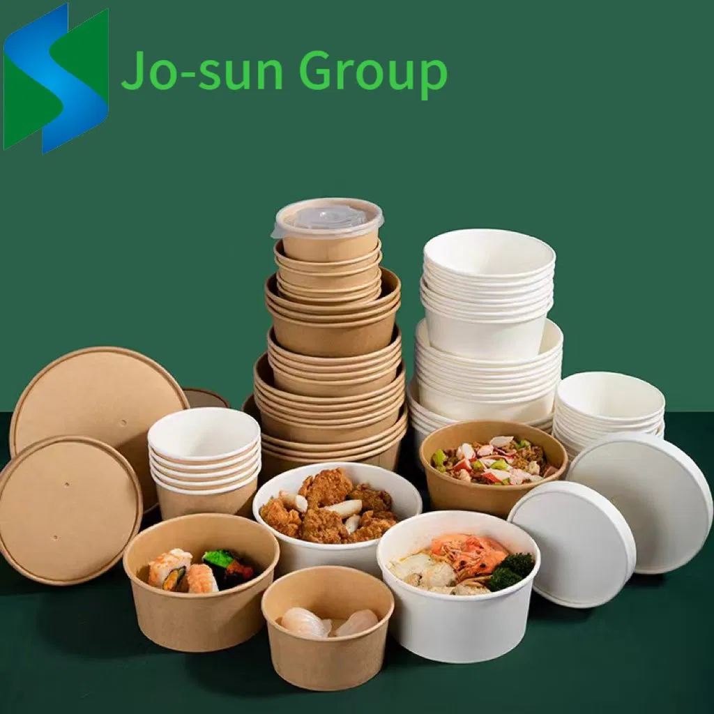 Brown Paper Soup Cups Wholesale Takeaway Soup Bowls Disposable Hot Drinks Cups with a Cover Soup Bucket