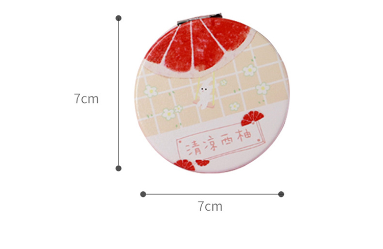 Manufacturer Direct Sales New Fashionable Heart-Shaped Strawberry Print Handheld Portable Mini Gift Makeup Mirror