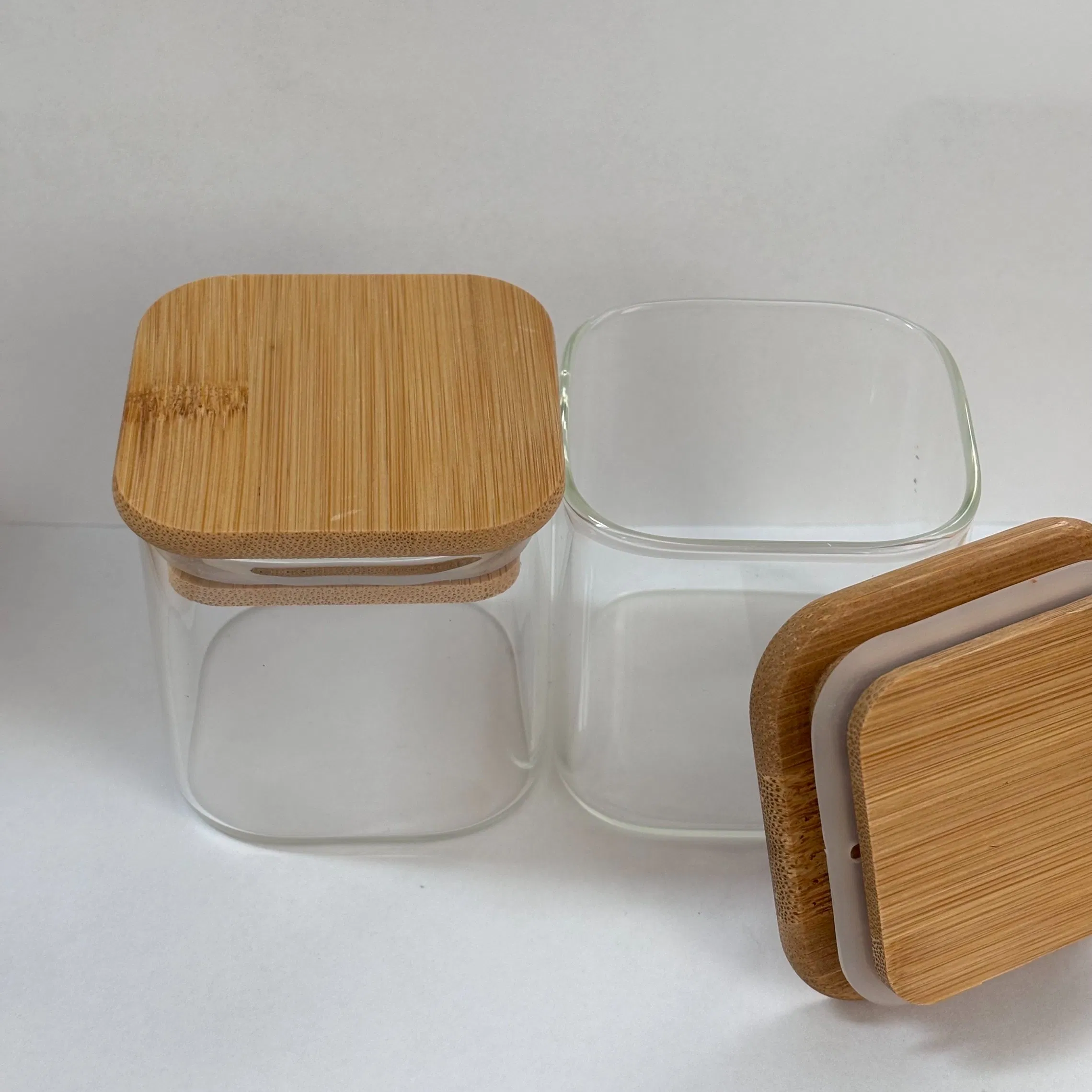 150ml Square Glass Jar with Bamboo Lid for Stylish Storage Solutions