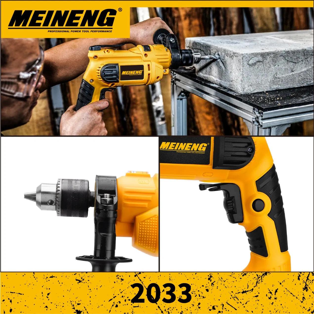 Электрическая дрель 2033 для тяжелых работ и ремонта