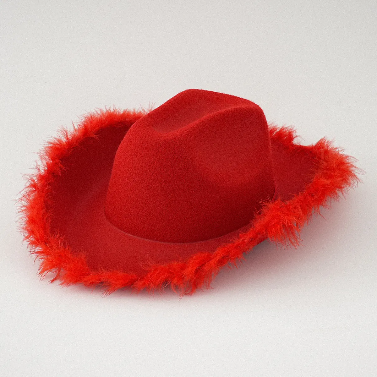 Ковбойская шляпа для женщин в стиле вестерн с пером