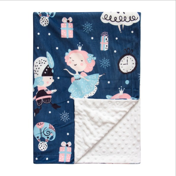 Custom 100% Polyester Rainbow Blanket Neutral Baby Dots Mink Receiving Blanket Wholesale Swaddle Animal Baby Minky DOT Blanket