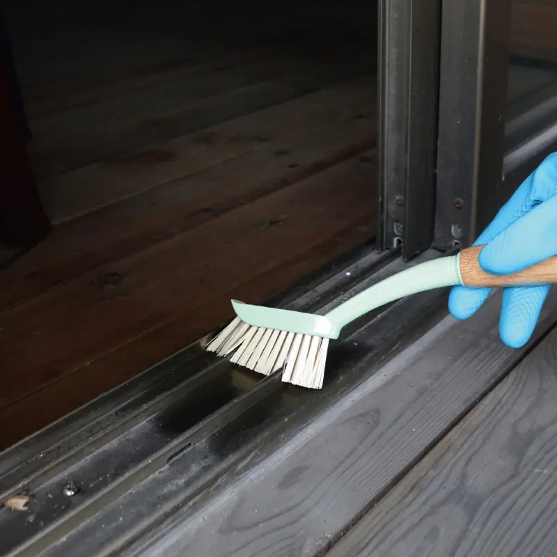 Household Small Cleaning Tool Supplies Plastic Kitchen Tile Sink Drain Cleaning Scrub Brush with Handle