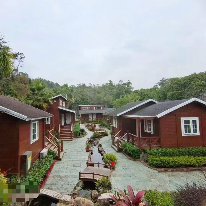 Customized Camp Villa Homestay Scenic Wooden House Structure Room