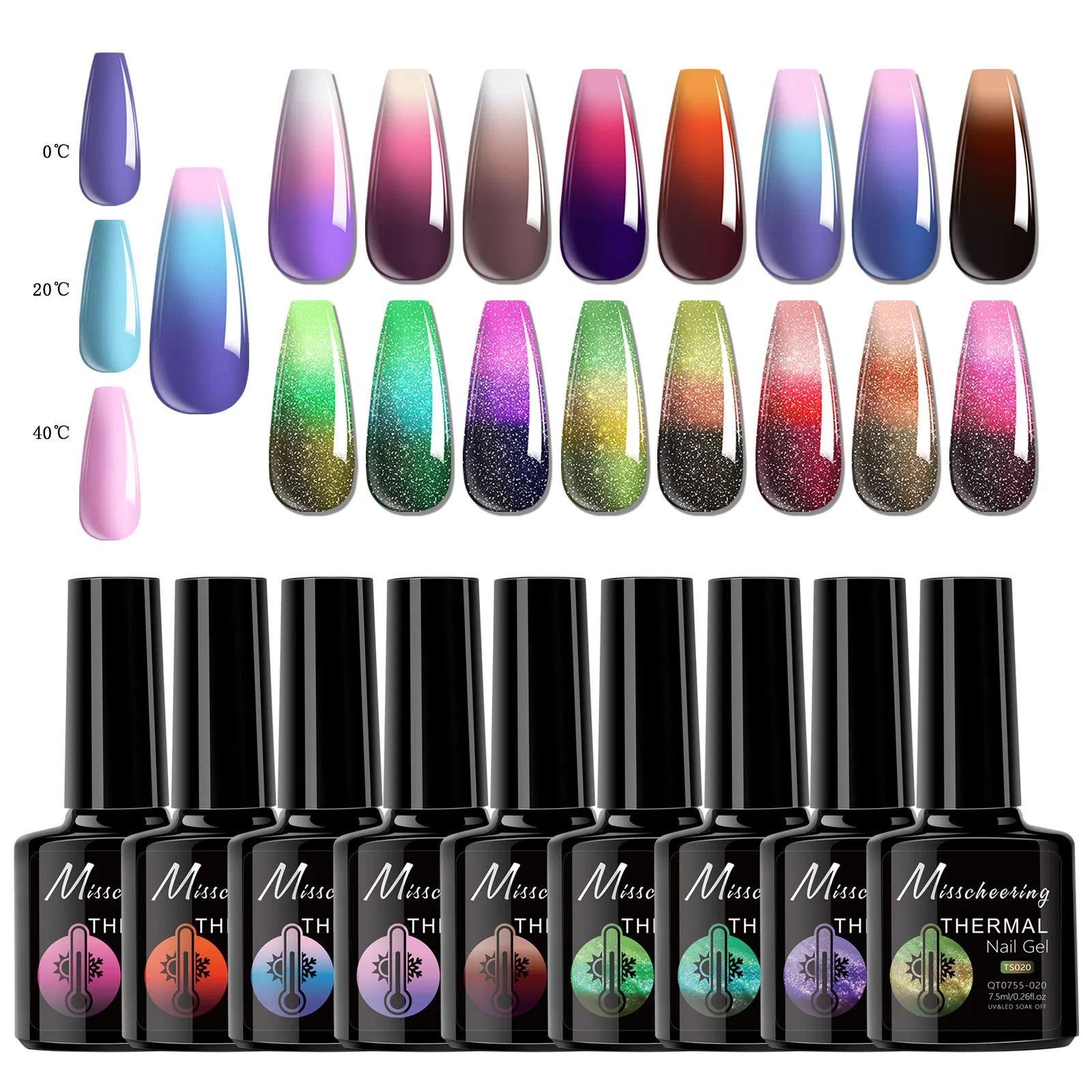 Light Nail Polish Temperature-Changing Phototherapy Gel Set Aurora