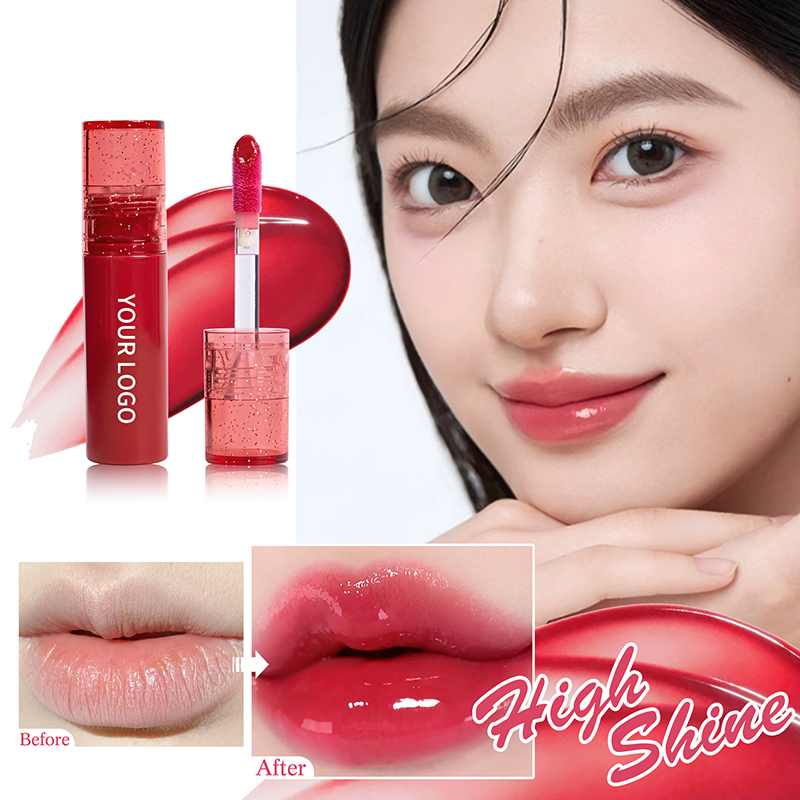 Private Label Lip Gloss Shiny Lip Plumping Vegan Glitter Liquid Glossy Makeup Lipgloss