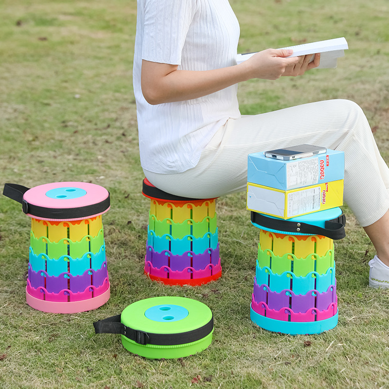 Rainbow Mountain Camping Sturdy Portable Multifunctional Plastic Folding Stool/Chair