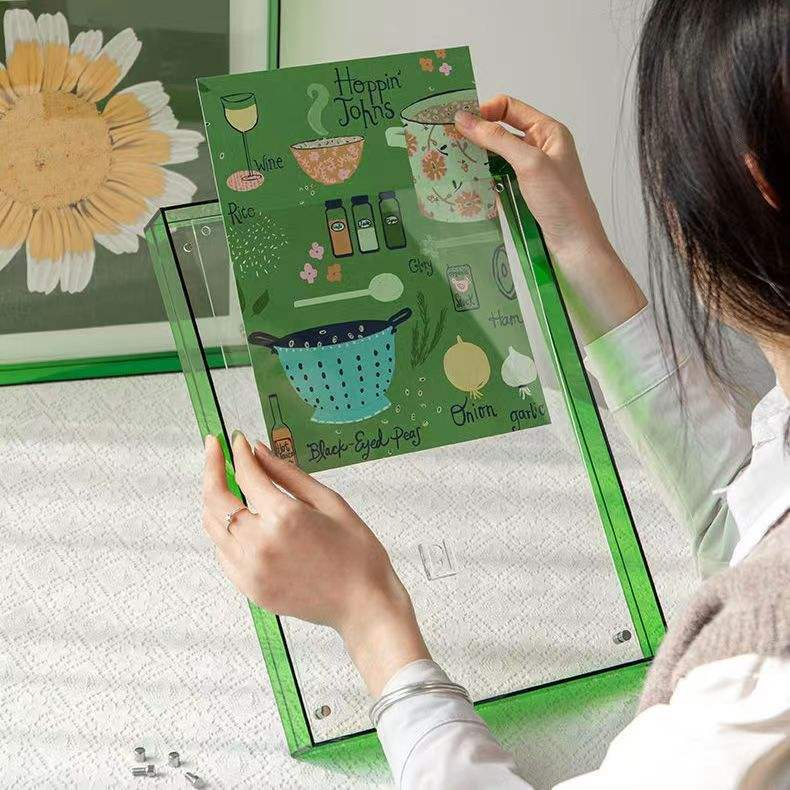 New Products Launched Shatterproof Impact-Resistant Double-Sided Thick Acrylic Photo Frame for Cafe Counter Display