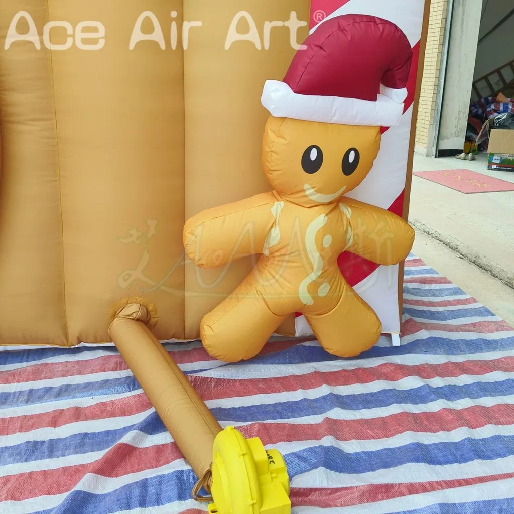 Inflatable Christmas Festival Events Arch Christmas Decoration Inflatable Gingerbread Man Arch Entrance