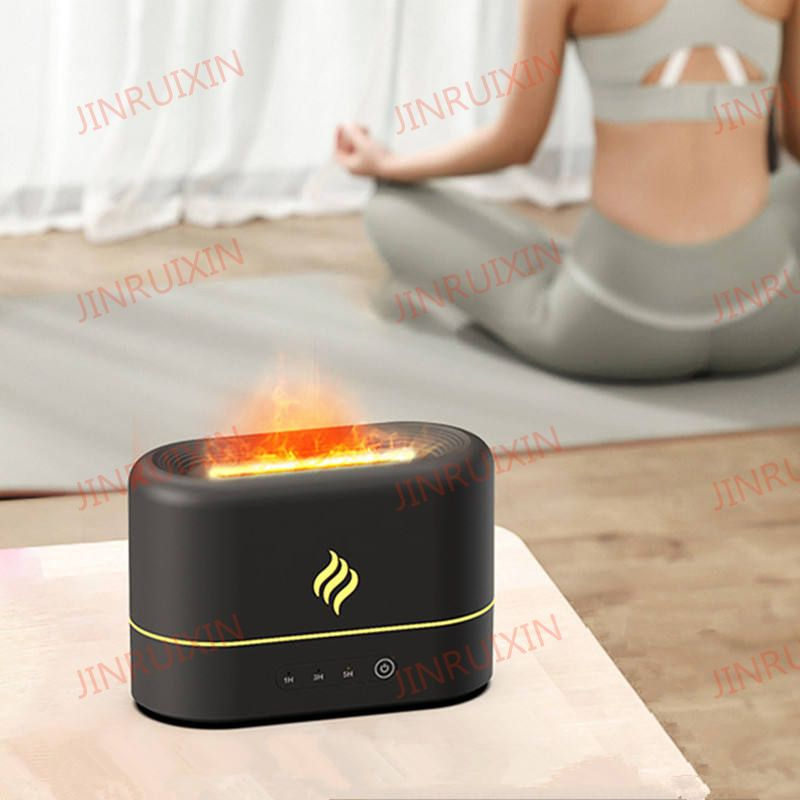 2024 Colorful Gradient Simulation Flame Aroma Diffuser Creative Home Decorations Aroma Diffuser Humidifier