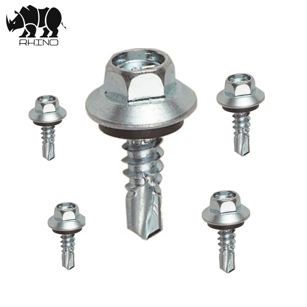 Heavy-Duty Steel C1022 Roofing Screws with PVC Washers