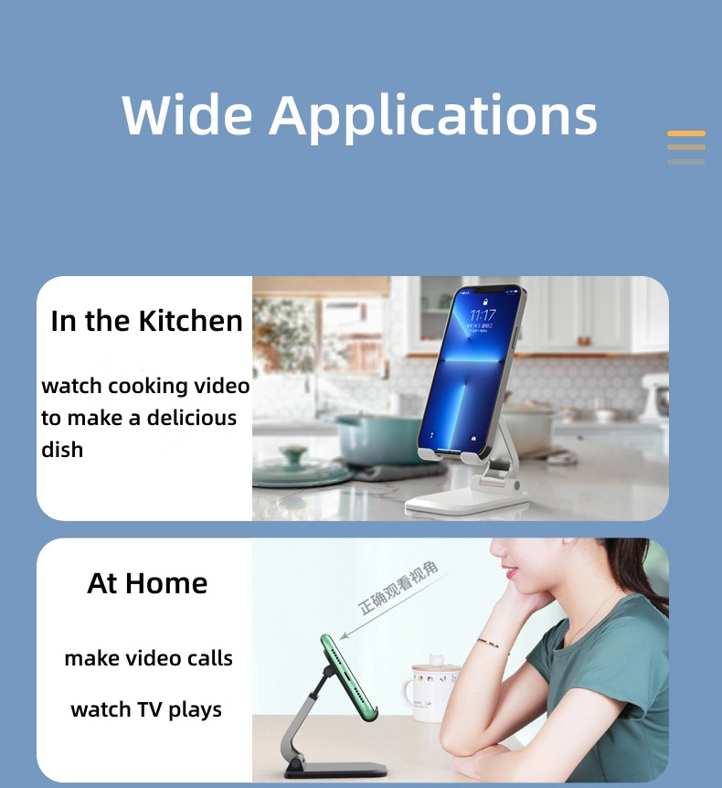 Cell Phone Stand, Tablet Stand, Adjustable Angle Height Phone Stand for Desk, Partially Foldable/Portable Phone Holder, Compatible for iPhone/iPad Purple