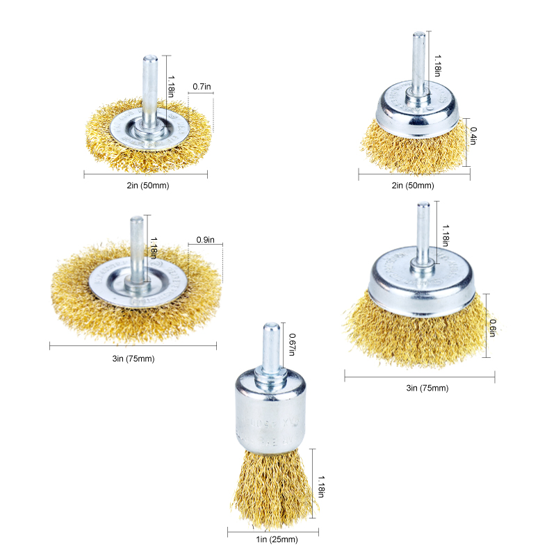 Sali 5PCS 0.3mm Wire High Quality Wire Brushes Set