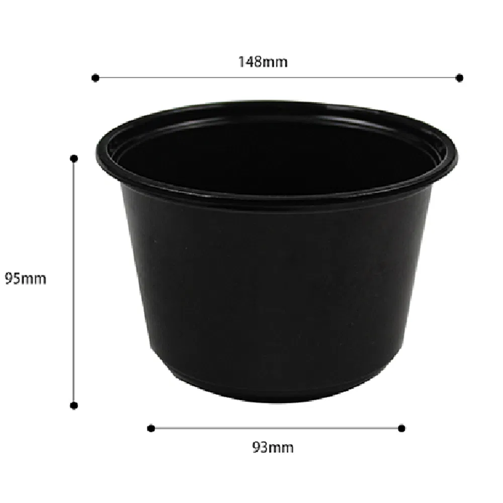 Disposable Plastic Tableware 148mm Diameter PP Plastic Bowl Black Custom Color for Takeaway