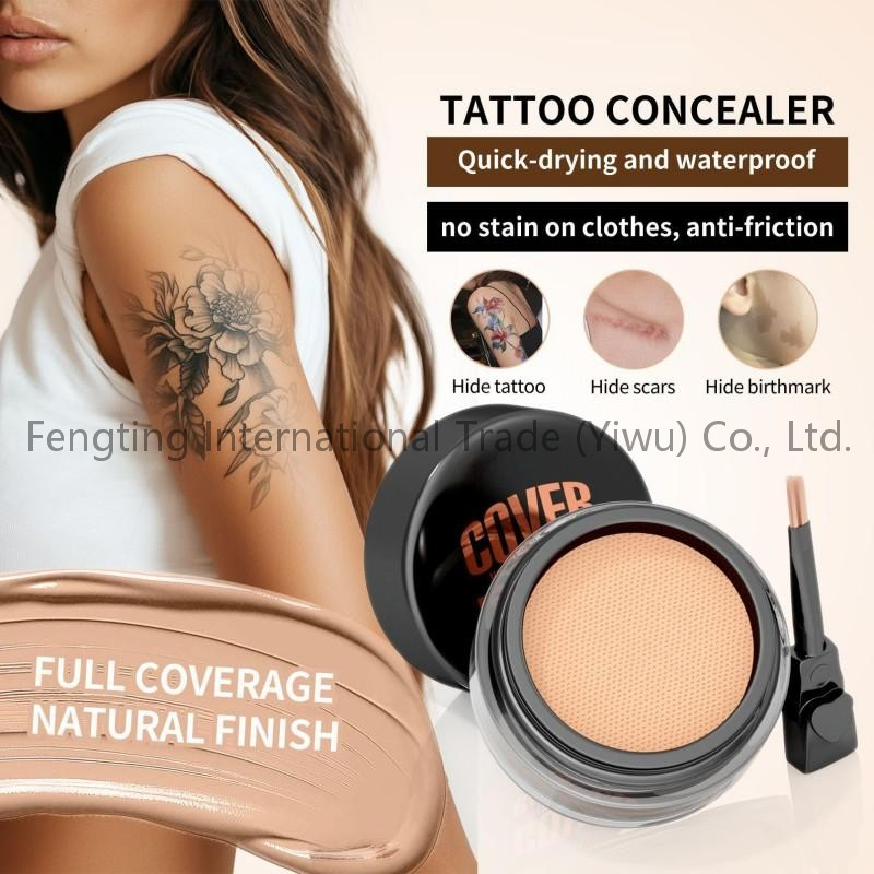Long-Lasting Water-Resistant Makeup Moisturizer for Acne Marks Dark Circles Blemishes Tattoos Scars Enhances Skin Tone Full Coverage Foundation Meet FDA, Cpnp
