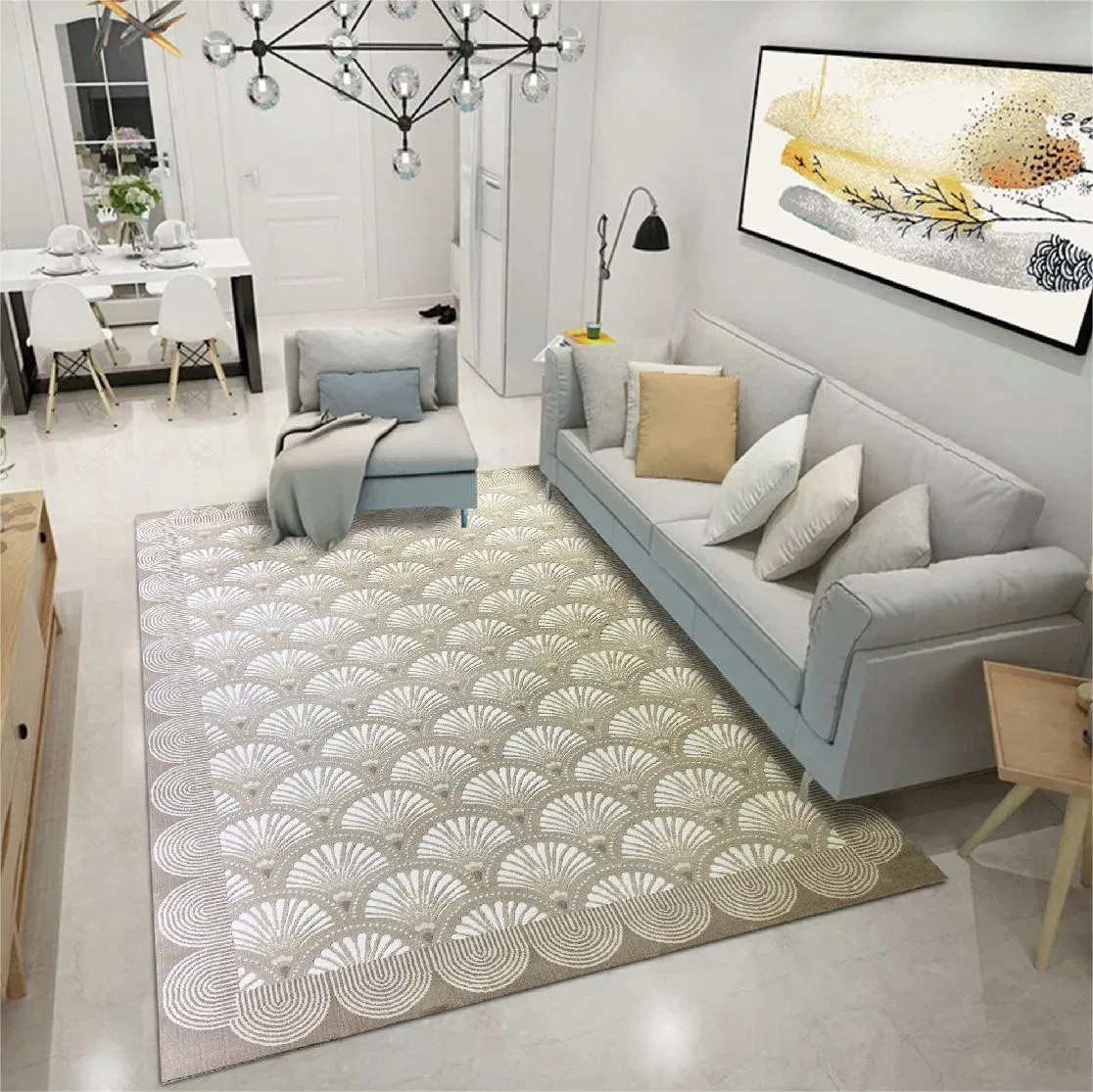 Shandong Factory Custom Colorful Mat Wliton Carpet Home Decorative Living Room Guest Room Rectangles Shaped Area Rug
