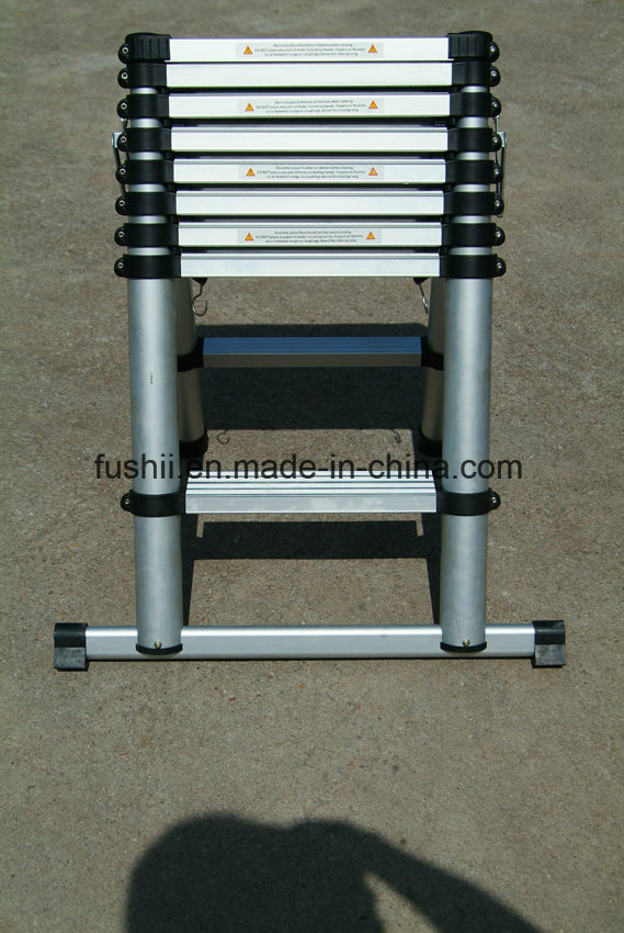 3.8m Telescopic Ladder with Stabilizer Bar and Finger Safety Gap/Finger Protect