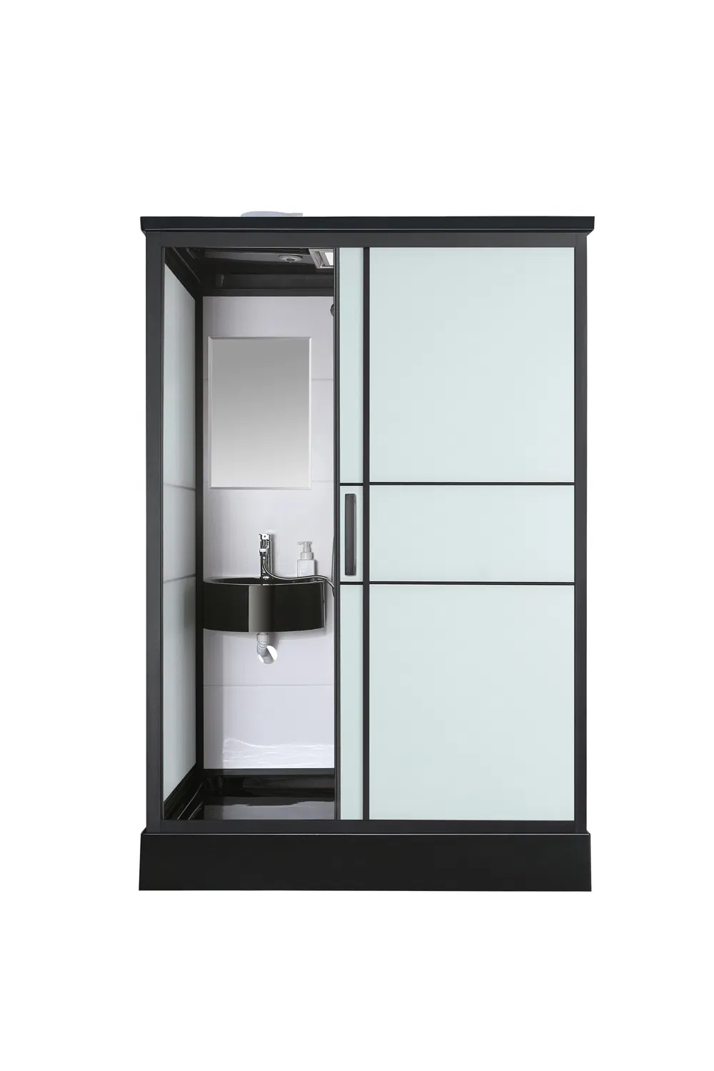 Tempered Glass One in All Portable Bathroom Modular Pods Luxury Sanitary Ware