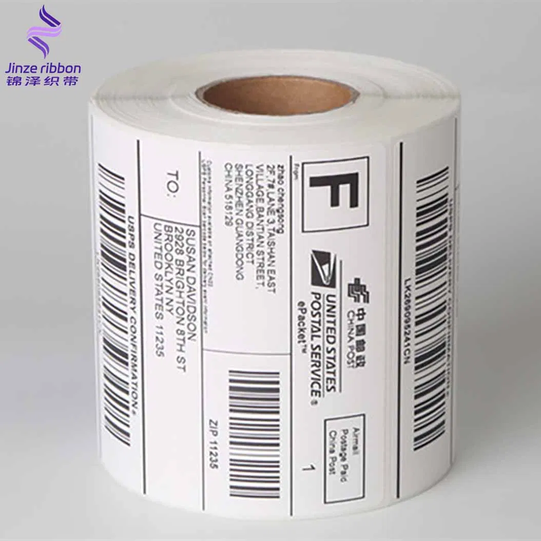 White Synthetic Adhesive Paper Roll Shipping Barcode Labels