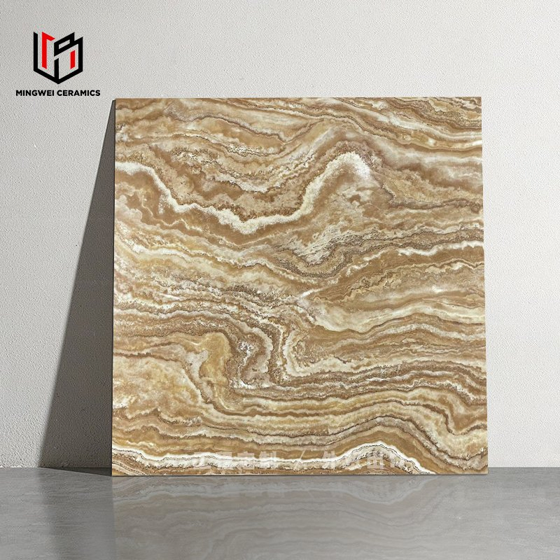 China Manufacturer 600*600mm Gilding Flooring Wall Golden Line Porcelain Tile