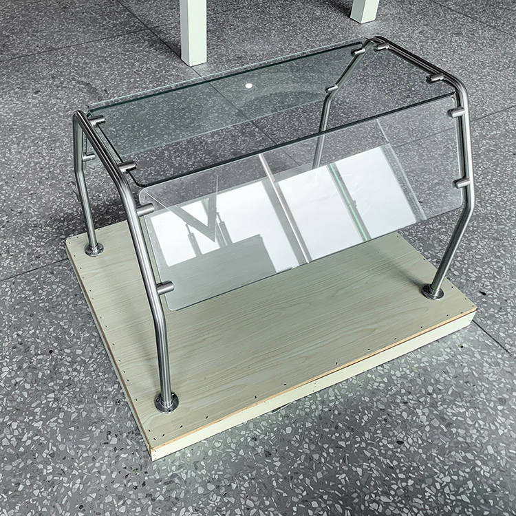 USA Market Stainless Steel 304 Glass Sneeze Guard Handrail