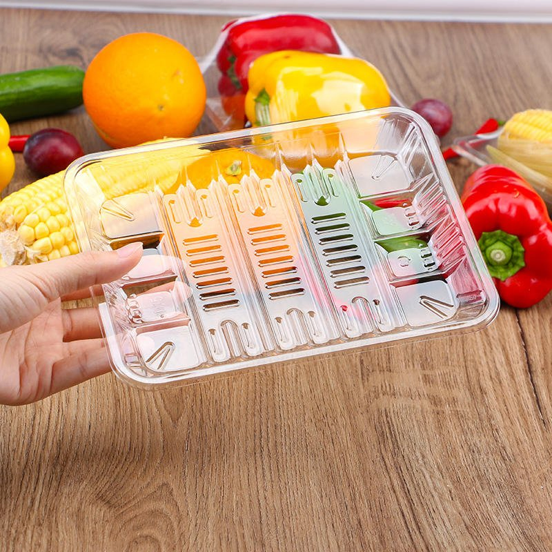 Disposable Clear Plastic Tray for Supermarket Fruit and Vegetable Fresh Food Packaging