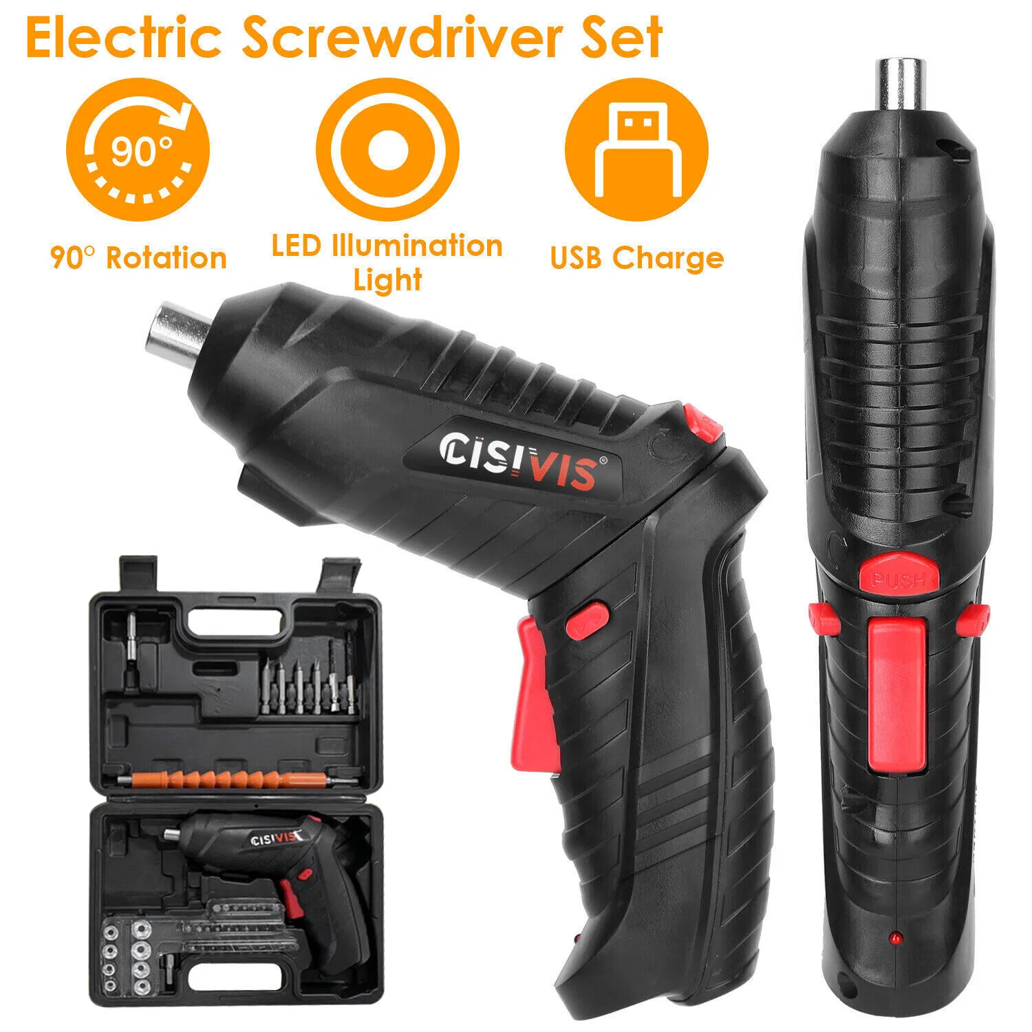 Direct Sales 47PCS Cordless Rechargeable Electric Screwdriver Set, 3.6V Screwdriver, Electric Screwdriver