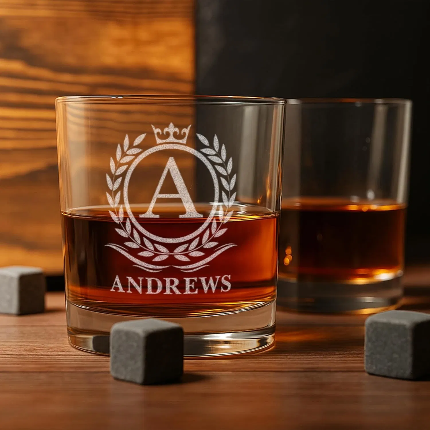 Premium Custom 11oz Whiskey Glass Set of 2 6 Granite Chilling Whiskey Rocks Scotch Bourbon Box Set Whiskey Stones Gift Set