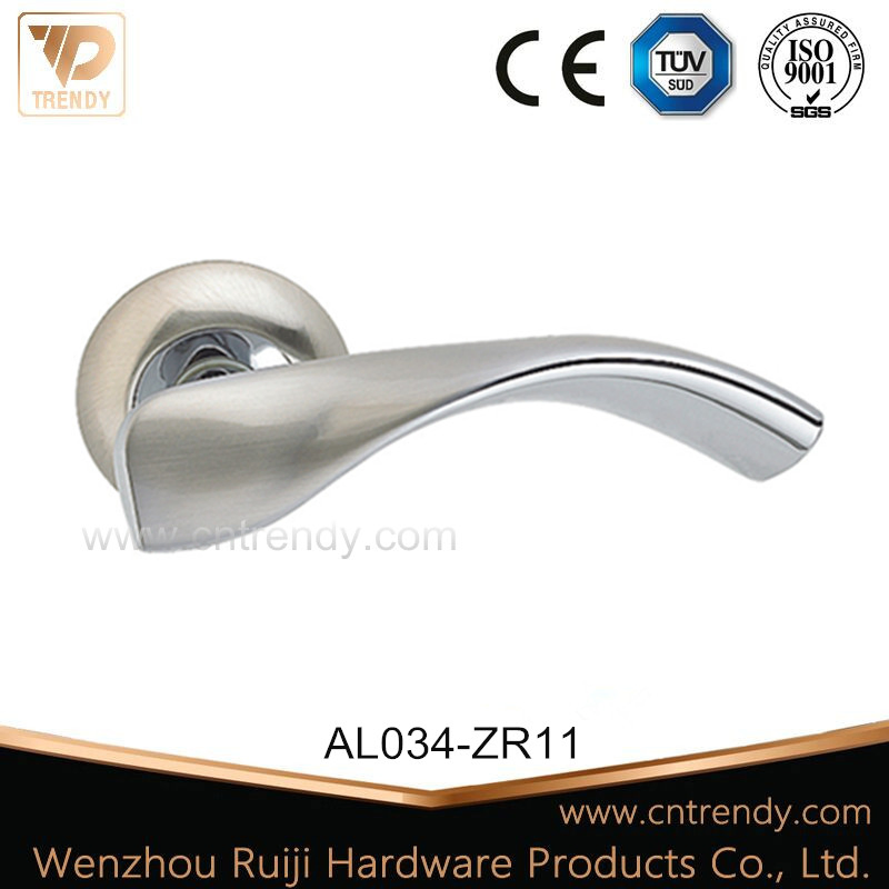 Matt Satin Nickel Interior Door Lock Furniture Hardware Zamak Pull Door Handle (Z6034-ZR11)