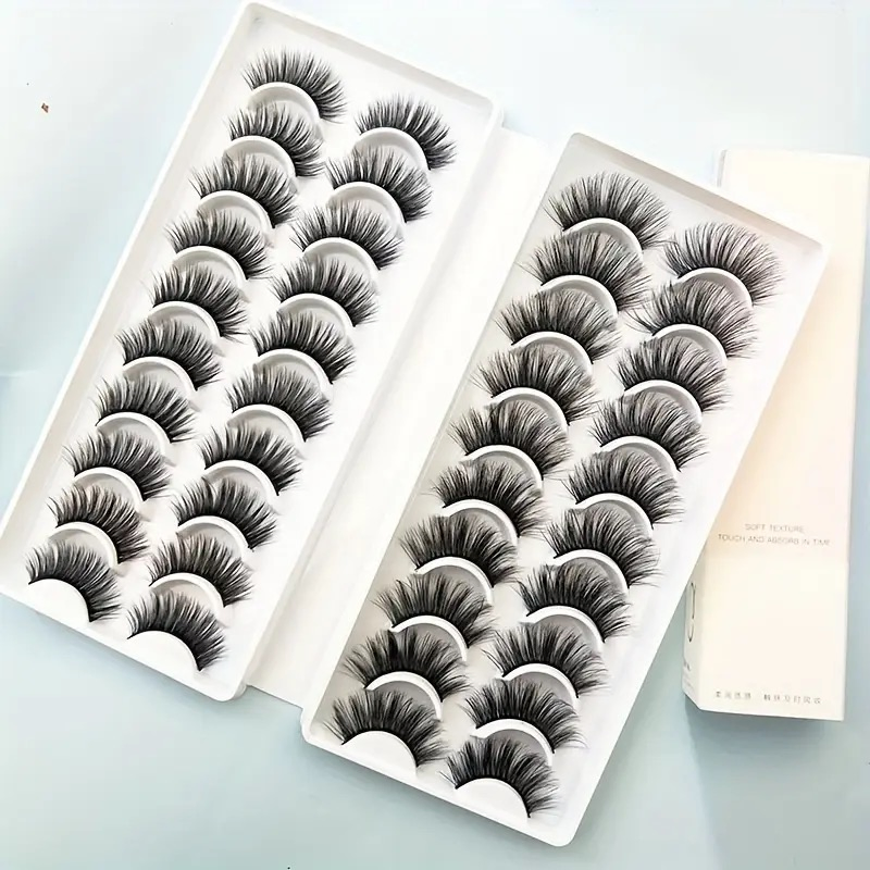 Natural Lashes Wispy Fake Mink Eye Lashes 20pairs of Natural Appearance Fluffy