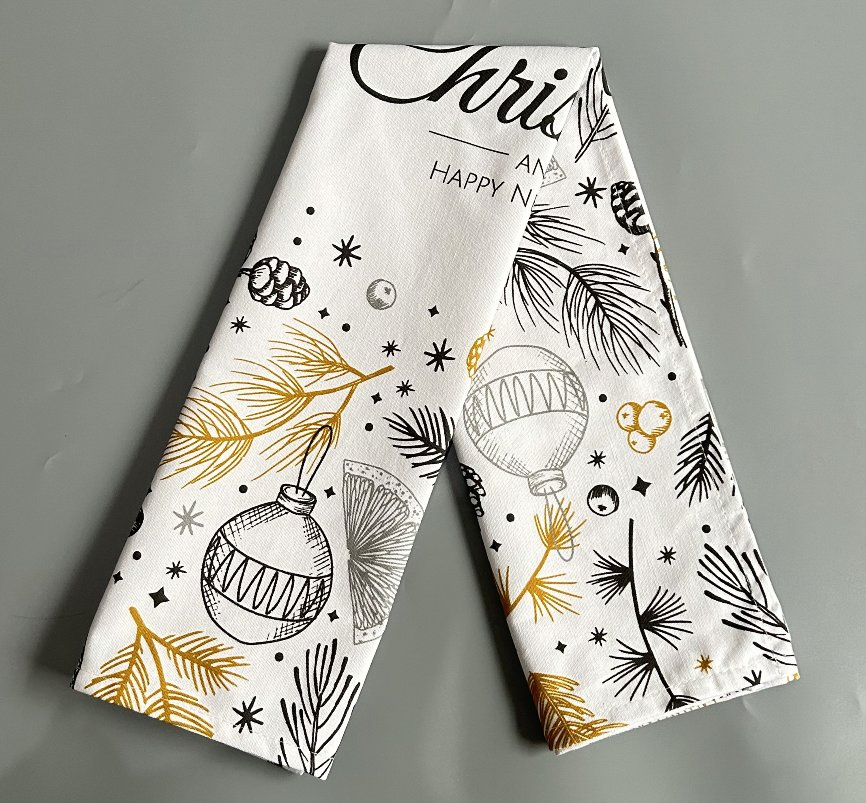 Hot Sales Custom Digital Printed Christmas Napkins Tea Towels