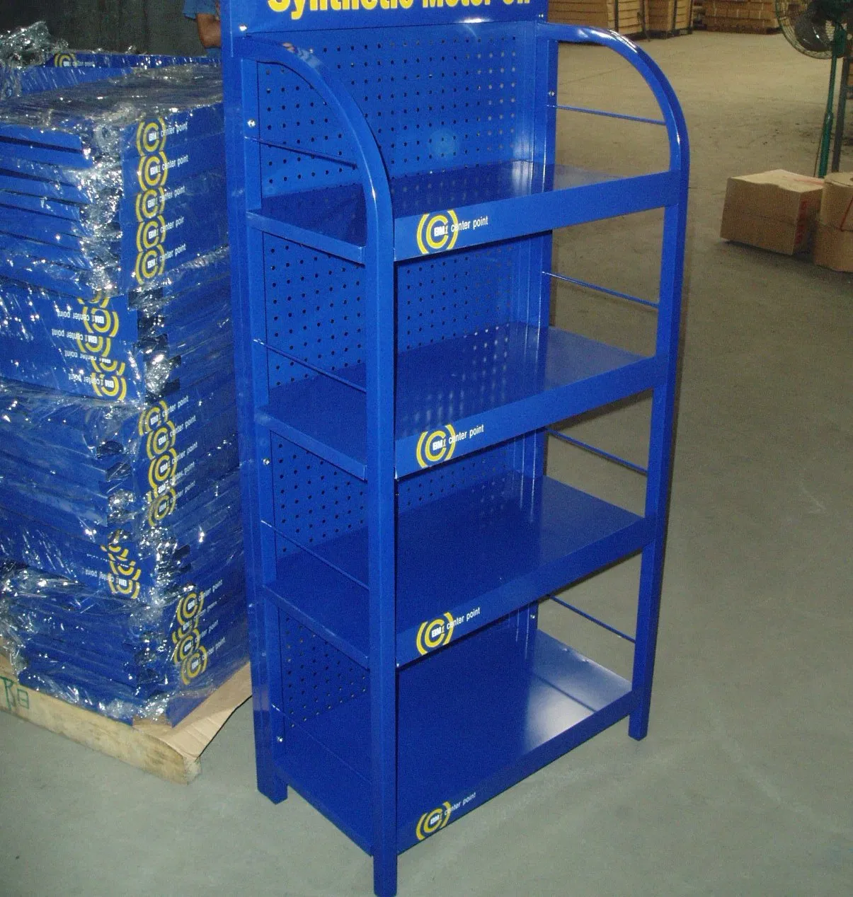 Powder Coated Lubricant Oil Display Shelf for Retail Spaces