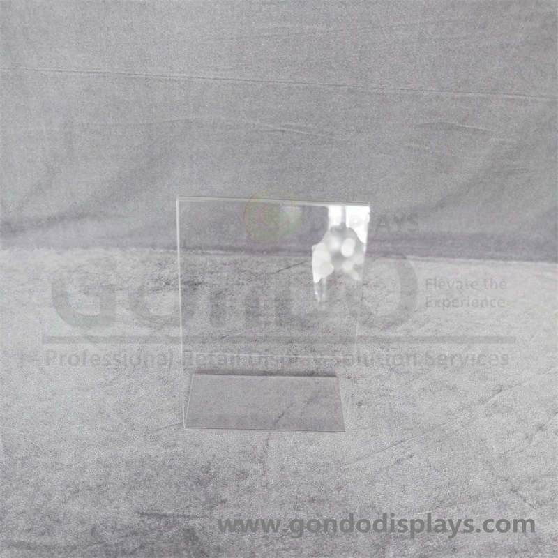 Tabletop Slant Back Design Clear Acrylic Display Menu Holder