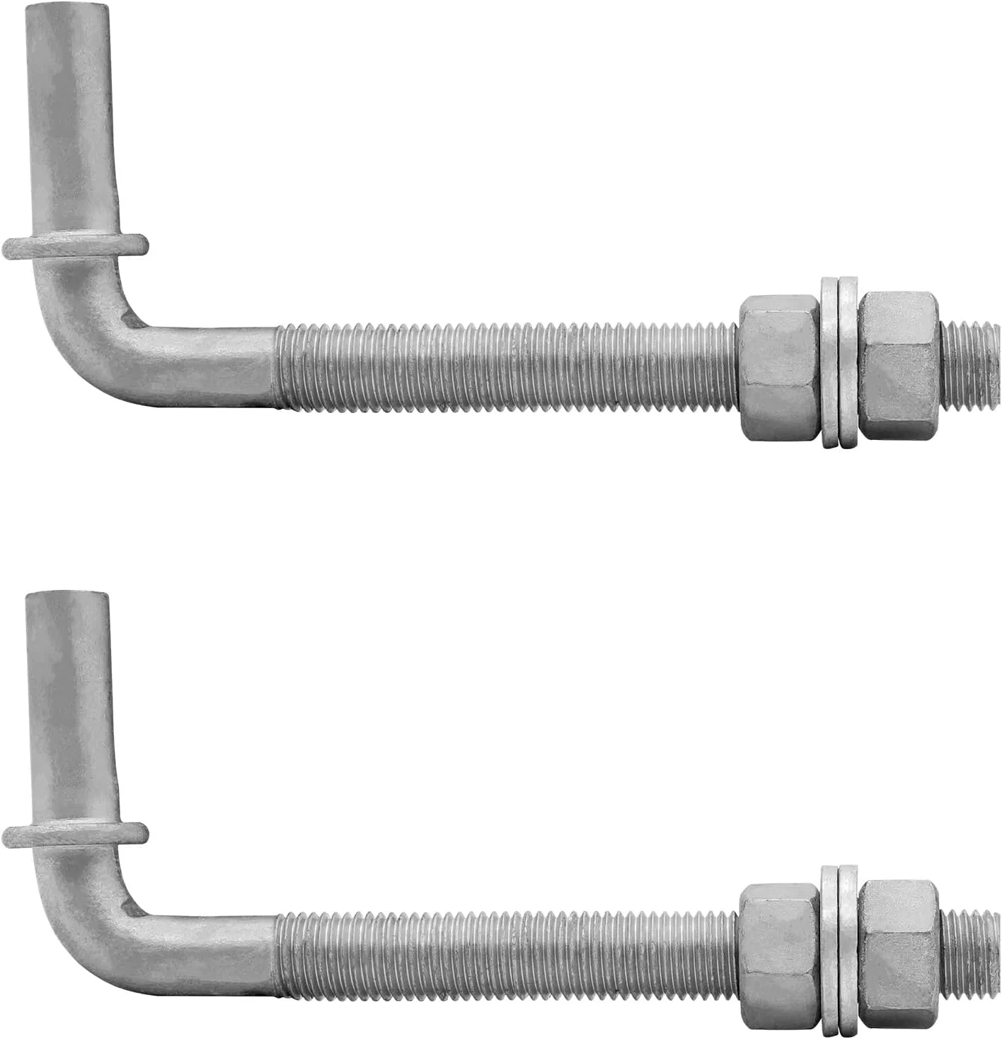 8" J-Bolt Gate Hinge, J-Bolt Chain Link Fence Gate Hinge with 5/8" Male Hinge Pin, Galvanized Steel Farm Gate Hinges, Chain Link Gate