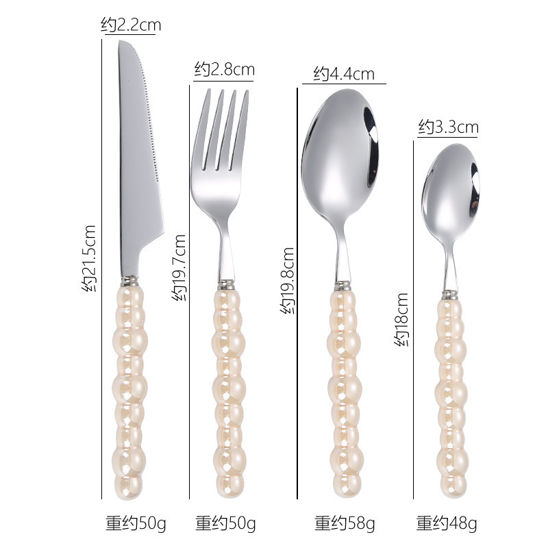 304 Stainless Steel Dinner Knife Pearl Porcelain Ceramic Handle Western Food Steak Serving Knife