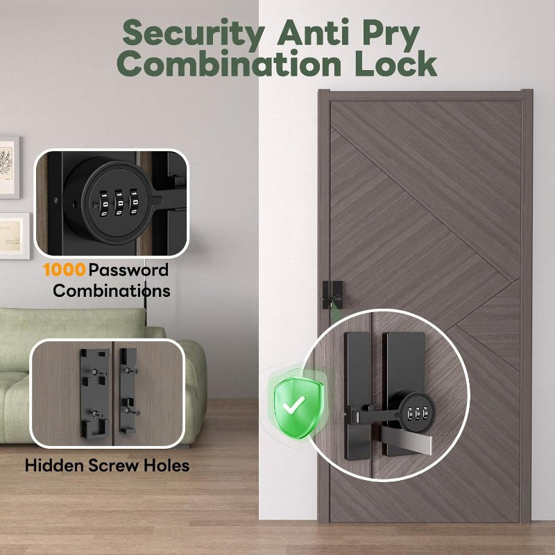 Closet Shed Pantry Bedroom Keyless Password Barn 3 Digit Combination Door Latch Hasp