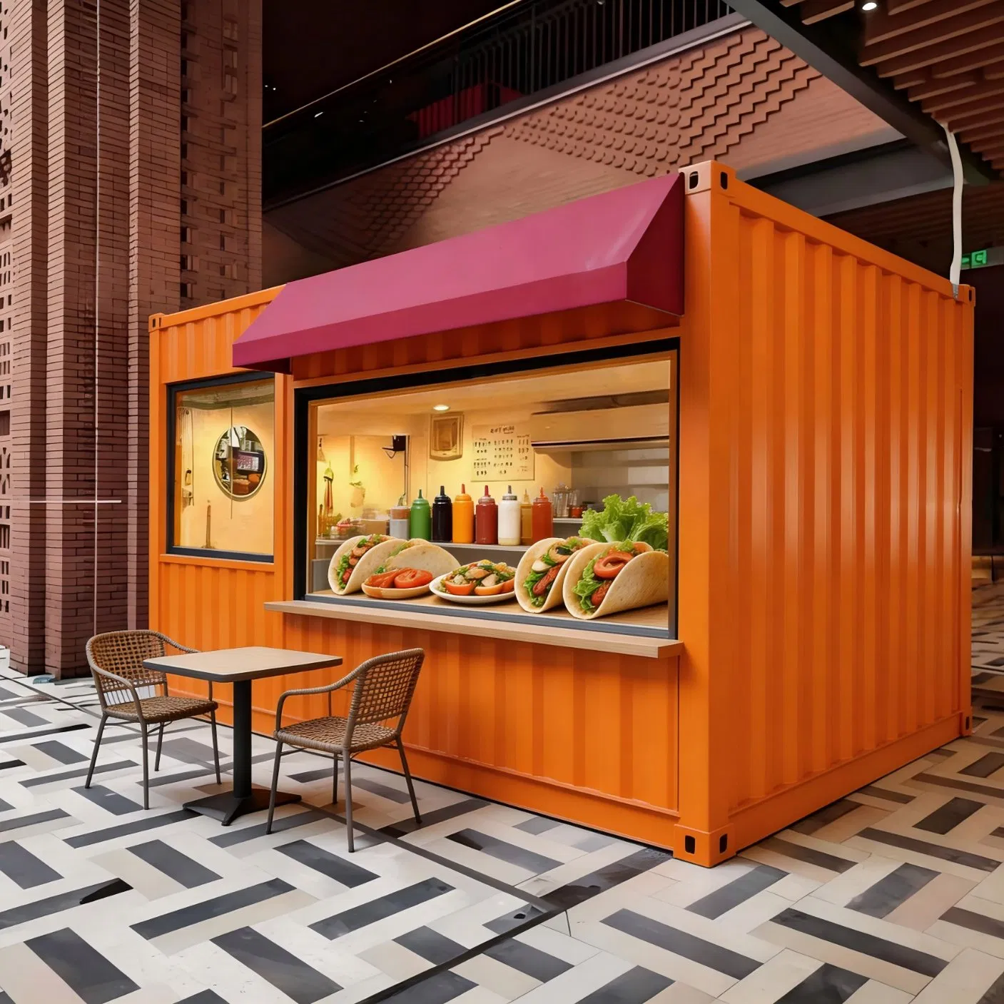 Prefabricated House Steel Structure Moveable Modular House for Street Cafe Mobile Shop