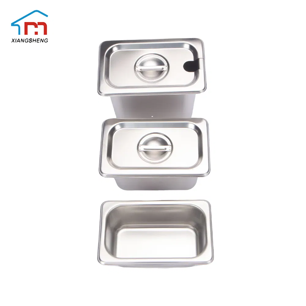 Xiangsheng 1/4 Stainless Steel Gn Pan Ice Cream Gelato Pan for Restaurant