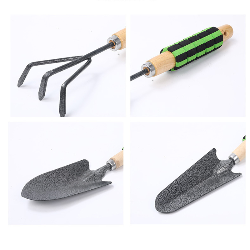 Hot Sale Green Rake Shovel Fork Basic Garden Tool Set for Weeding