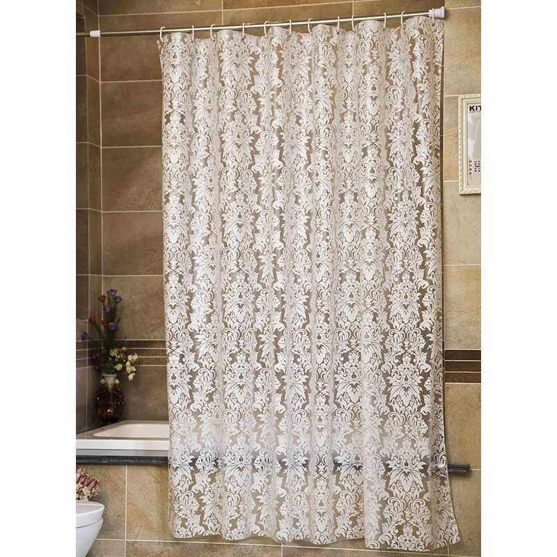 Curtain Decoreagy Watercolor Floral Modern Minimalist Shower Curtain Waterproof Fabric