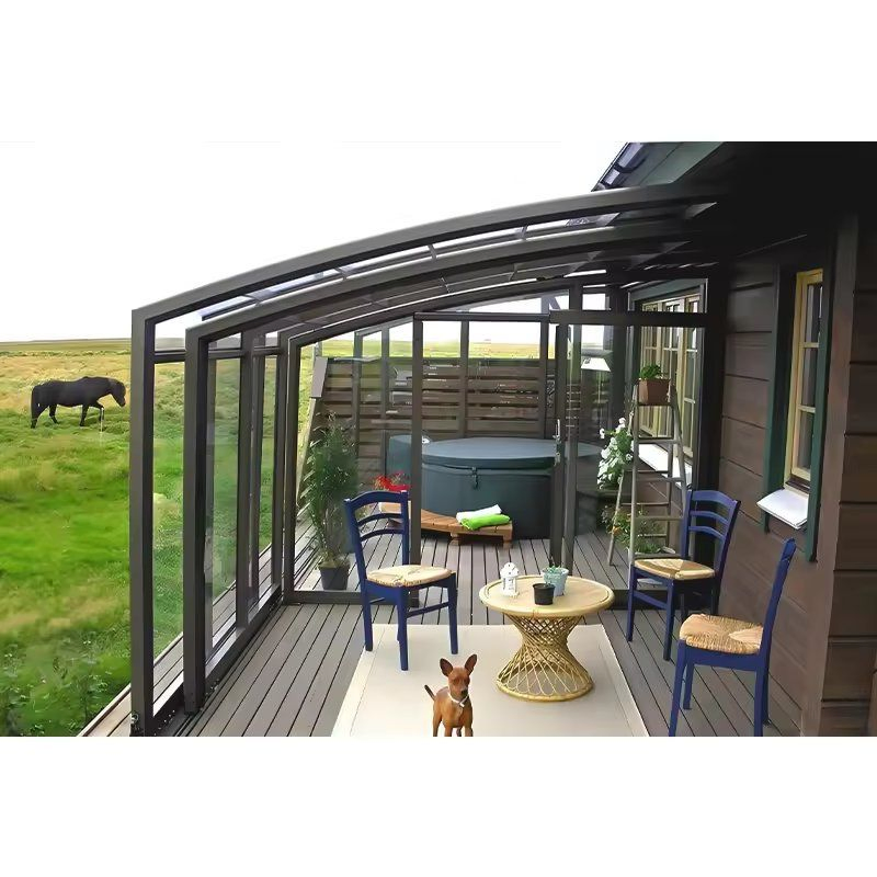 Modern Folding Sunroom Design with Slim Aluminum Profiles
