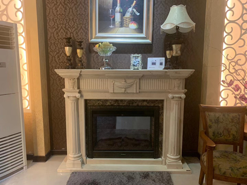 Nature Marble Fireplace Mantelpiece for Villa House Decoration