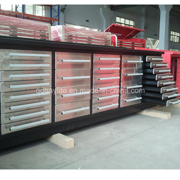 30 Drawer Ball Bearing Steel Tool Chest with Wooden Top