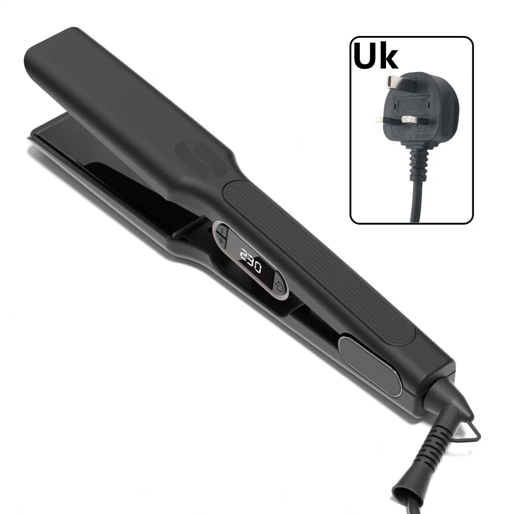 Professional 2-in-1 Ceramic Hair Iron Straightener with Infrared Technology Creates Straight Curled Styles Electric Power Source