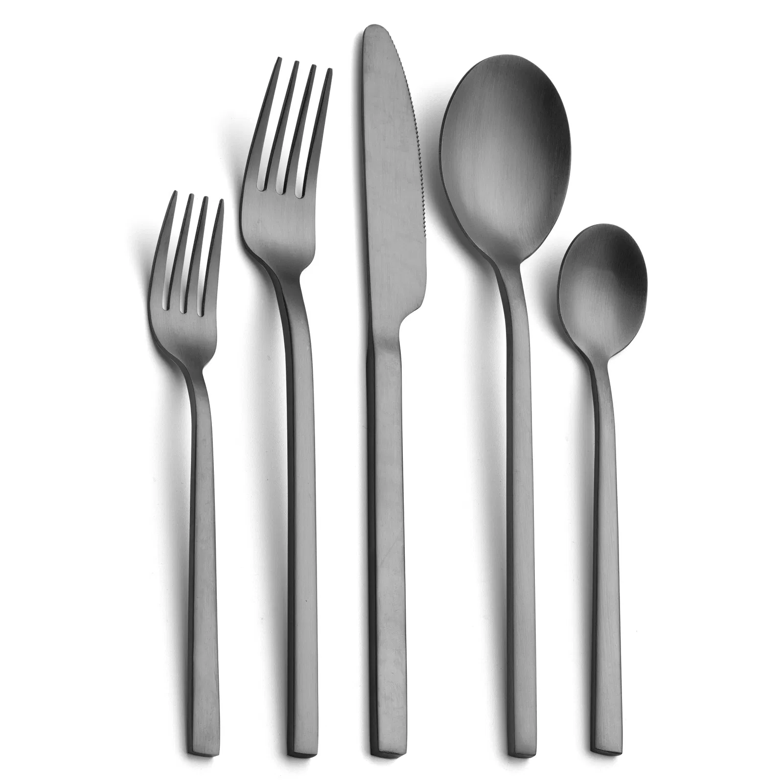 Premium Stainless Steel Square Handle Flatware Set for Dining