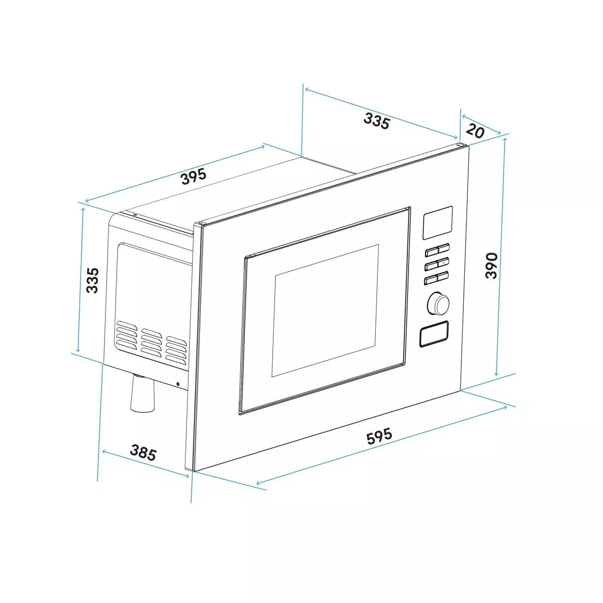 Black Color Microwave Oven 25L Integrated Microwave with Low Price
