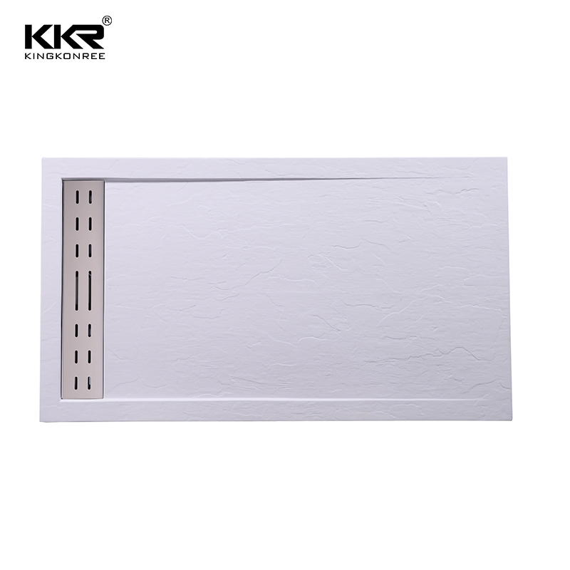 Rectangular White Modern Bathroom Stone Shower Base