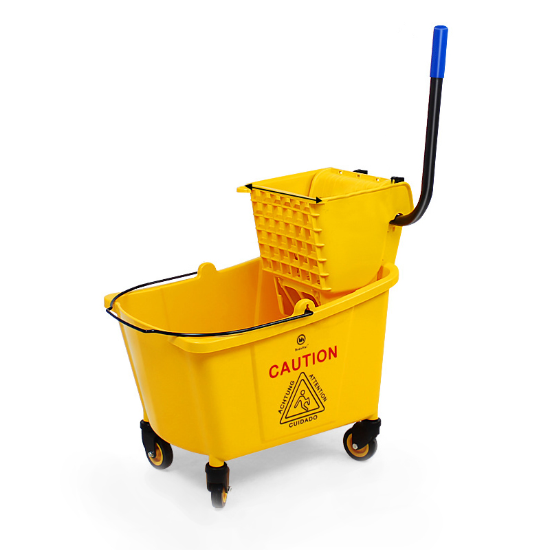 32L 36L Plastic PP Yellow Blue Red Professional Mop Cleaning Wringer Bucket