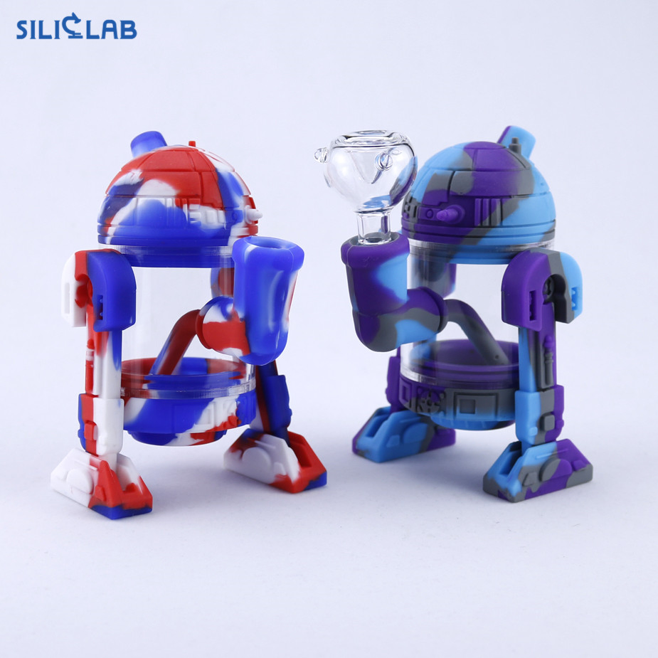 Top 3 Siliclab Hot Selling Silicone Smoking Pipes with Glass Smoke Bowl